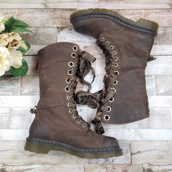 SOLD! Dr. Martens Triumph Fold Down Combat Boots - Picture 2 of 8